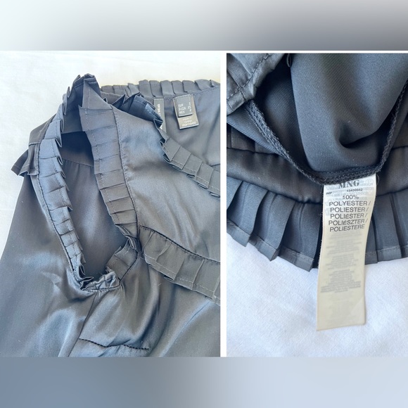 MANGO | Sleeveless Black Satin Mini Dress - Picture 12 of 16